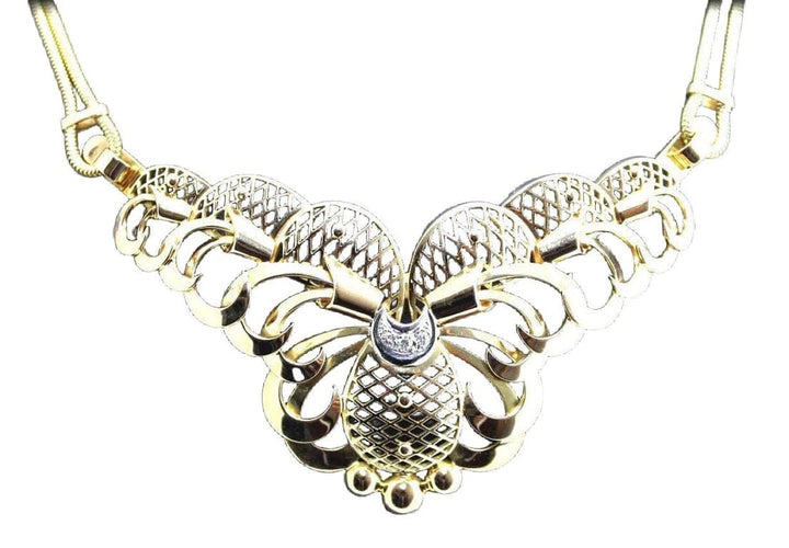 Collier Collier années 40/50 en or jaune et blanc 18 ct et diamants 58 Facettes