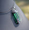Pendentif Pendentif en or blanc 750 - Tourmaline verte et diamants 58 Facettes
