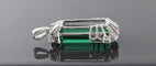 Pendentif Pendentif en or blanc 750 - Tourmaline verte et diamants 58 Facettes