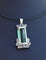 Pendentif Pendentif en or blanc 750 - Tourmaline verte et diamants 58 Facettes
