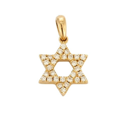 Pendentif Pendentif étoile de David en or jaune 18 carats et diamants 58 Facettes