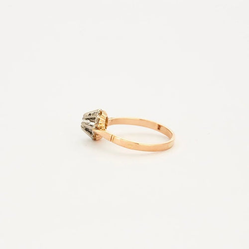 Bague 54.5 Solitaire - Bague en or rose 18k et diamant 0,10 ct 58 Facettes