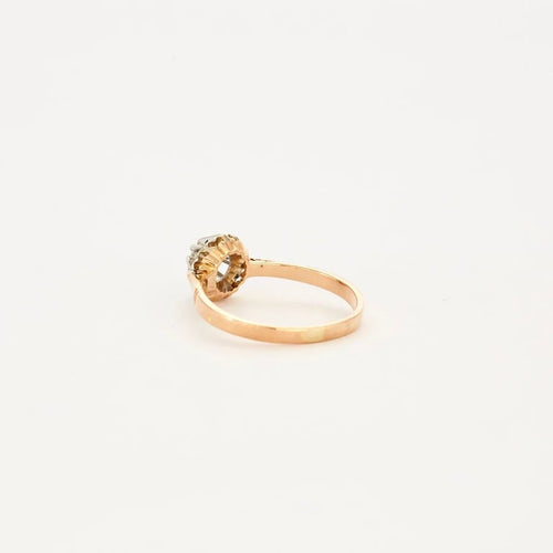 Bague 54.5 Solitaire - Bague en or rose 18k et diamant 0,10 ct 58 Facettes