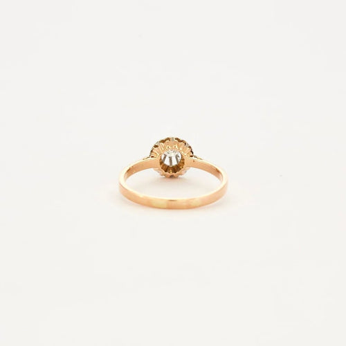 Bague 54.5 Solitaire - Bague en or rose 18k et diamant 0,10 ct 58 Facettes