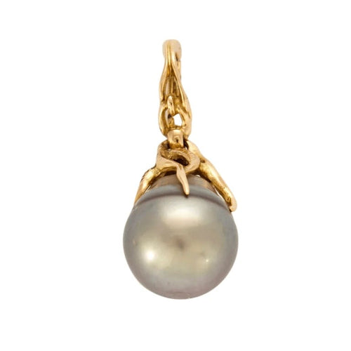 Pendentif Pendentif en or jaune 18 carats et perle baroque grise 58 Facettes
