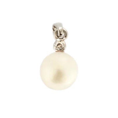 Pendentif Pendentif en or blanc 18 carats avec perle et diamant 58 Facettes