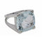 Bague 52 Bague en or gris 18 carats à l’aigue-marine 58 Facettes