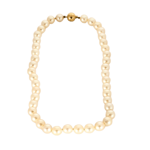 Collier Collier de perles Akoya en or jaune 22 carats 58 Facettes