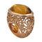 Bague 51 Pomellato Arabesque - Bague en or rose brossé et ambre 58 Facettes