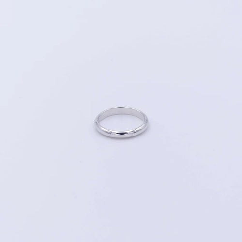 Bague 54 Alliance demi-jonc 3 mm en or blanc 18 ct 58 Facettes 330572
