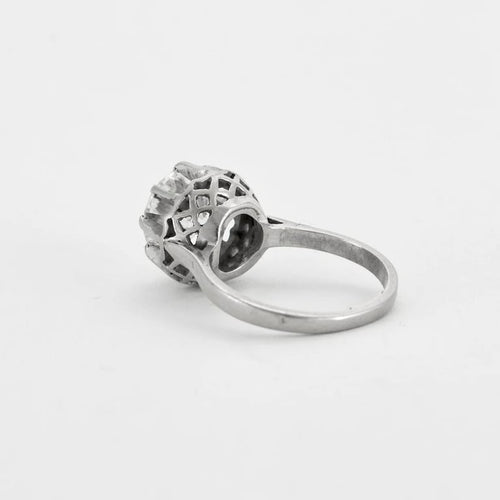 Bague 54 Bague solitaire en or blanc 18K et platine avec diamant 2,67 ct 58 Facettes