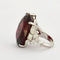 Bague 53.5 Bague cocktail en or blanc 18K rubellite 69 ct et diamants 58 Facettes