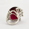 Bague 53.5 Bague cocktail en or blanc 18K rubellite 69 ct et diamants 58 Facettes