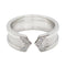 Bague 51 Cartier C2 - Bague en or blanc 18 ct et diamants pavés 58 Facettes 1
