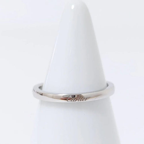Bague 50 Cartier Ballerine - Bague incurvée en platine et diamants 58 Facettes 1