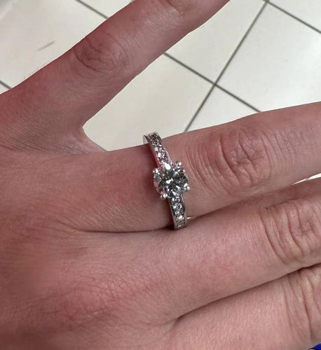Bague 47 Bague solitaire en platine 950 avec diamant 1,11 ct 58 Facettes SOITAIREDIAM