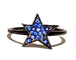 Bague 54 Djula - Bague étoile en or noir 18k et saphirs bleus 58 Facettes