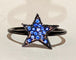 Bague 54 Djula - Bague étoile en or noir 18k et saphirs bleus 58 Facettes