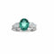 Bague 56 Bague en or blanc avec émeraude ovale et diamants 58 Facettes