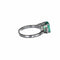 Bague 56 Bague en or blanc avec émeraude ovale et diamants 58 Facettes