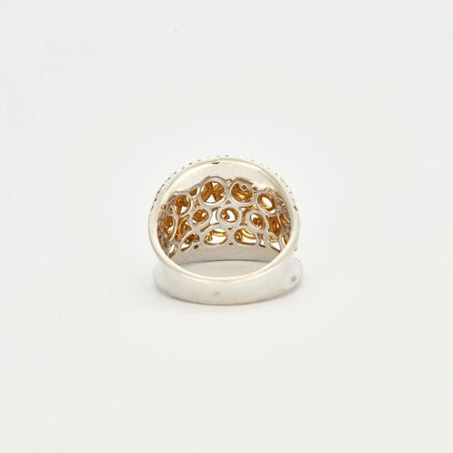 Bague 55 Bague cocktail en or deux tons 18K avec diamants 58 Facettes