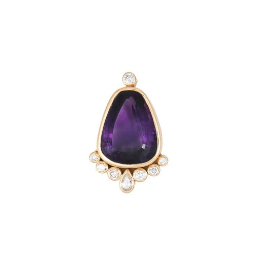 Pendentif Pendentif en or jaune 18 carats avec améthyste et diamants 58 Facettes
