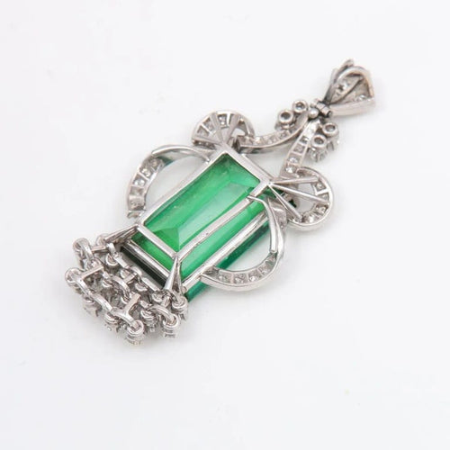 Pendentif Pendentif - Tourmaline et diamants en platine vers 1920 58 Facettes