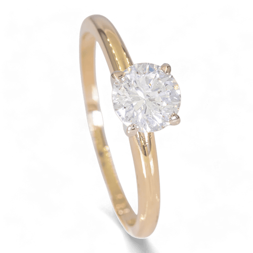 Bague 56.5 Bague solitaire en or jaune 14 carats avec diamant 0,70 ct 58 Facettes AG30