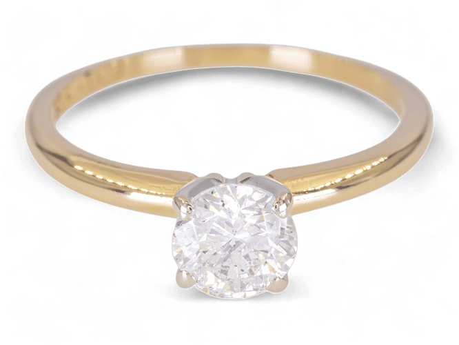 Bague 56.5 Bague solitaire en or jaune 14 carats avec diamant 0,70 ct 58 Facettes AG30