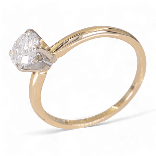 Bague 56.5 Bague solitaire en or jaune 14 carats avec diamant 0,70 ct 58 Facettes AG30