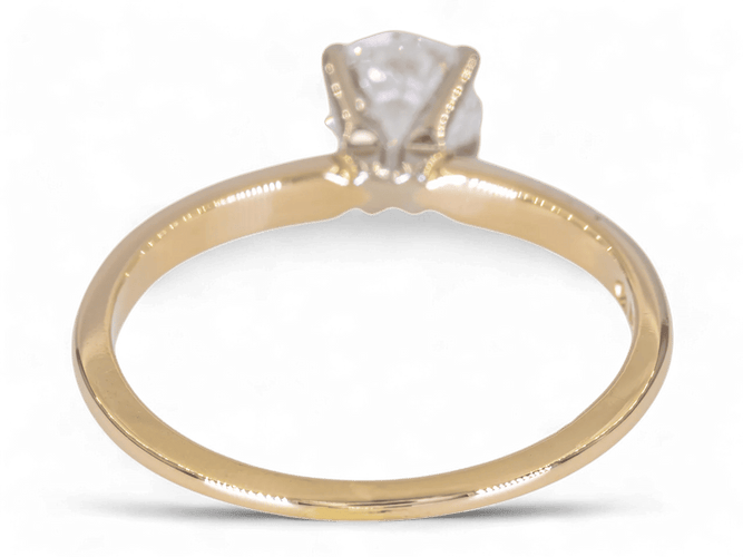Bague 56.5 Bague solitaire en or jaune 14 carats avec diamant 0,70 ct 58 Facettes AG30