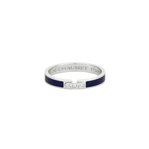 Bague 52 Chaumet Liens - Bague en or blanc 750 et céramique bleue, diamants 58 Facettes