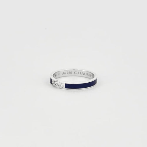 Bague 52 Chaumet Liens - Bague en or blanc 750 et céramique bleue, diamants 58 Facettes