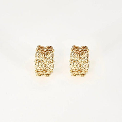 Boucles d'oreilles Boucles d’oreilles torsades en or jaune et diamants 58 Facettes