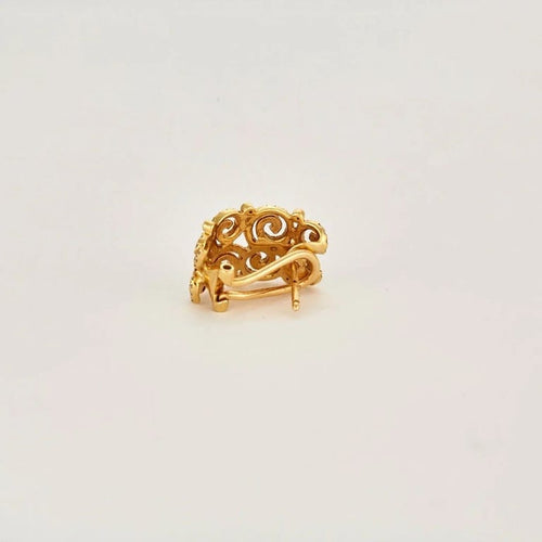 Boucles d'oreilles Boucles d’oreilles torsades en or jaune et diamants 58 Facettes