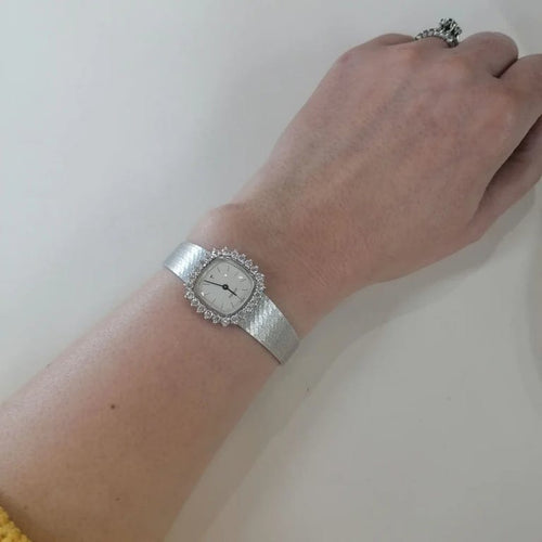 Montre Tissot - Montre en or gris 750 sertie de diamants 58 Facettes