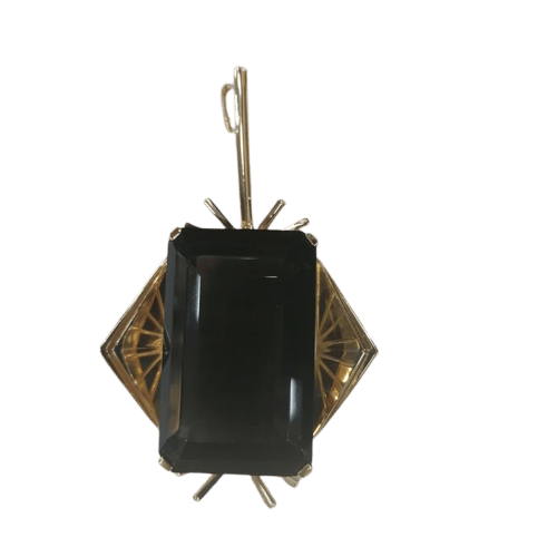 Pendentif Pendentif en or jaune 750 orné d’un quartz fumé 58 Facettes
