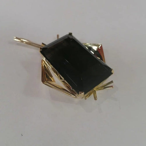 Pendentif Pendentif en or jaune 750 orné d’un quartz fumé 58 Facettes