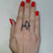 Bague 56 Bague rubis et diamants des années 70 en or blanc 750 58 Facettes