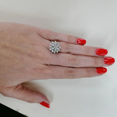 Bague 54 Bague choux en or blanc 750/000 et diamants 1,62 ct 58 Facettes