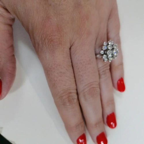 Bague 54 Bague choux en or blanc 750/000 et diamants 1,62 ct 58 Facettes