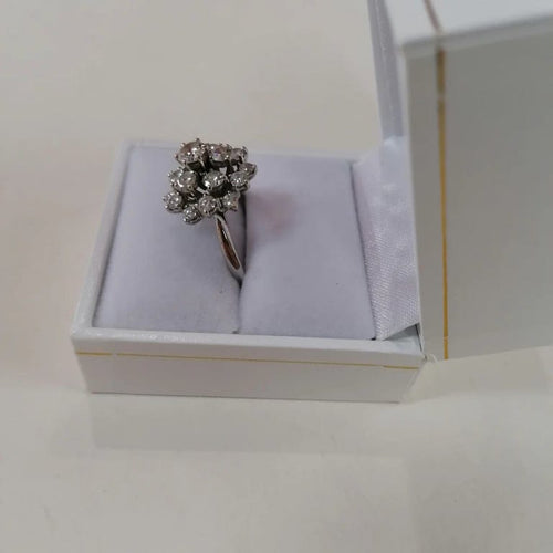 Bague 54 Bague choux en or blanc 750/000 et diamants 1,62 ct 58 Facettes