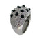 Bague 56.5 Bague en or blanc 18 ct avec diamants et onyx 58 Facettes