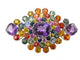 Broche Broche ovale en or blanc 750 avec améthystes et saphirs fantaisie 58 Facettes