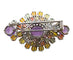 Broche Broche ovale en or blanc 750 avec améthystes et saphirs fantaisie 58 Facettes