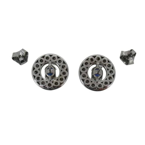 Boucles d'oreilles Boucles d’oreilles rosettes - Saphirs et diamants en or blanc 18 carats 58 Facettes