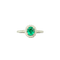 Bague 53 Bague en or blanc 18 kt avec émeraude de Colombie et diamants 58 Facettes