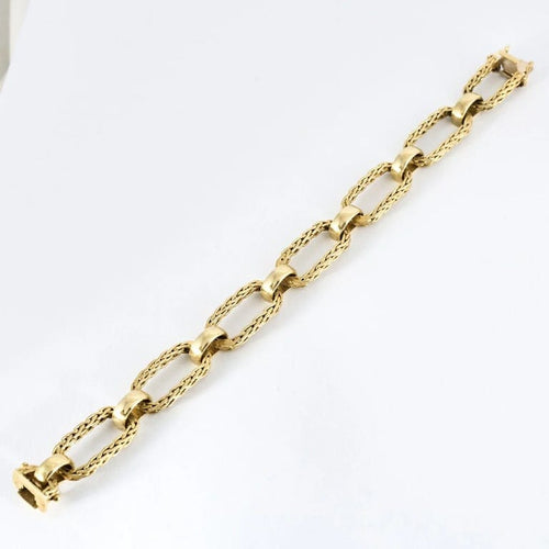 Bracelet Bracelet à maillons mats et polis en or jaune 14 kt 58 Facettes