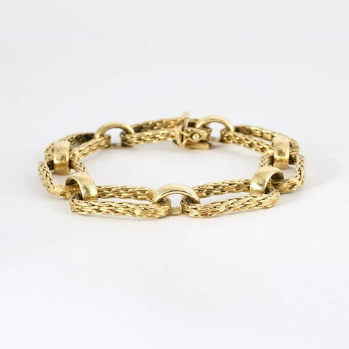 Bracelet Bracelet à maillons mats et polis en or jaune 14 kt 58 Facettes