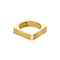 Bague 59 Bague design carrée en or jaune 18k et diamants jonquille 58 Facettes